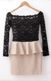 Vestido Peplum Rendado