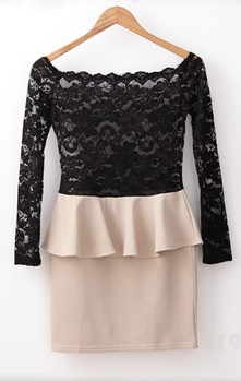 Vestido Peplum Rendado